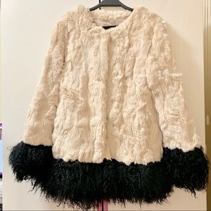 Real Fur coat rabbit & mongolian lamb fur